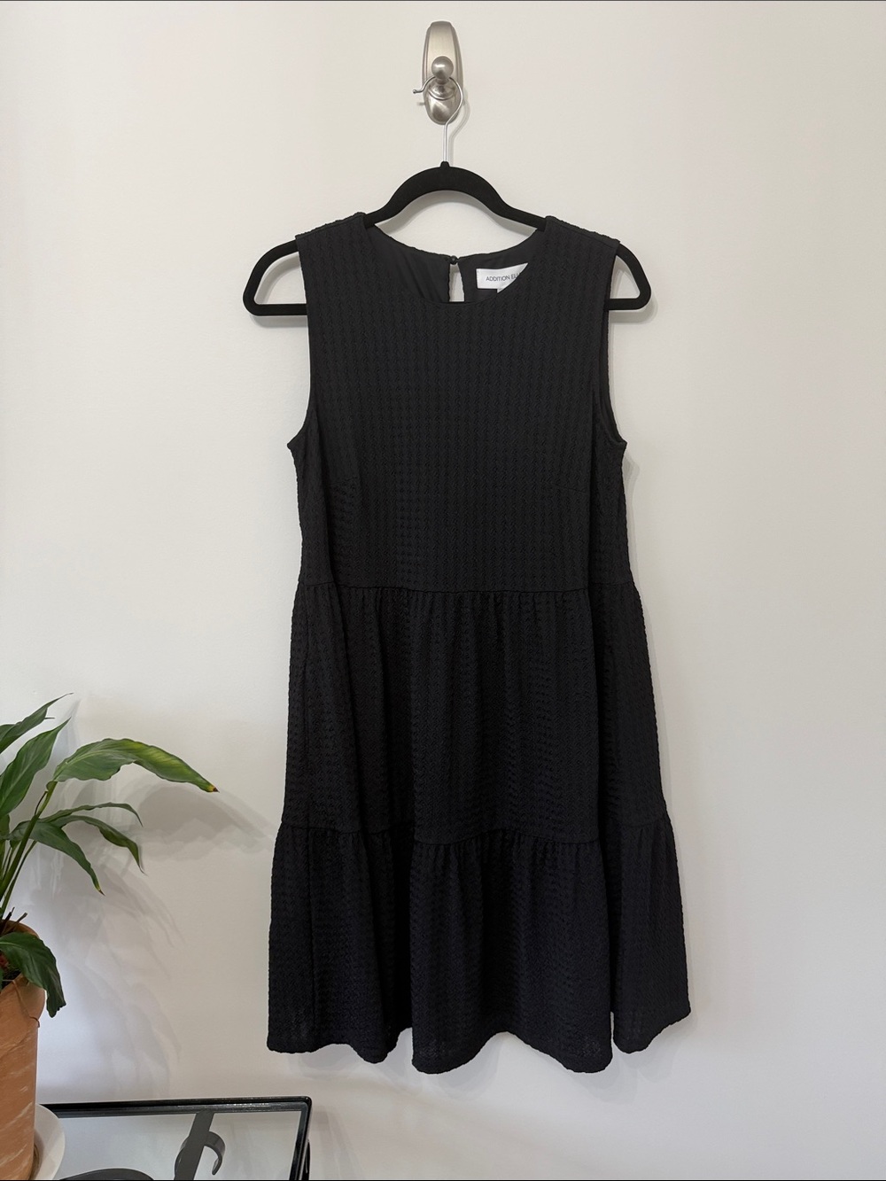 Addition Elle Women Black Sleeveless Babydoll Tiered Dress Plus Size X